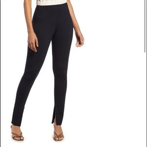 Black Open Edit Split Hem Knit Pants